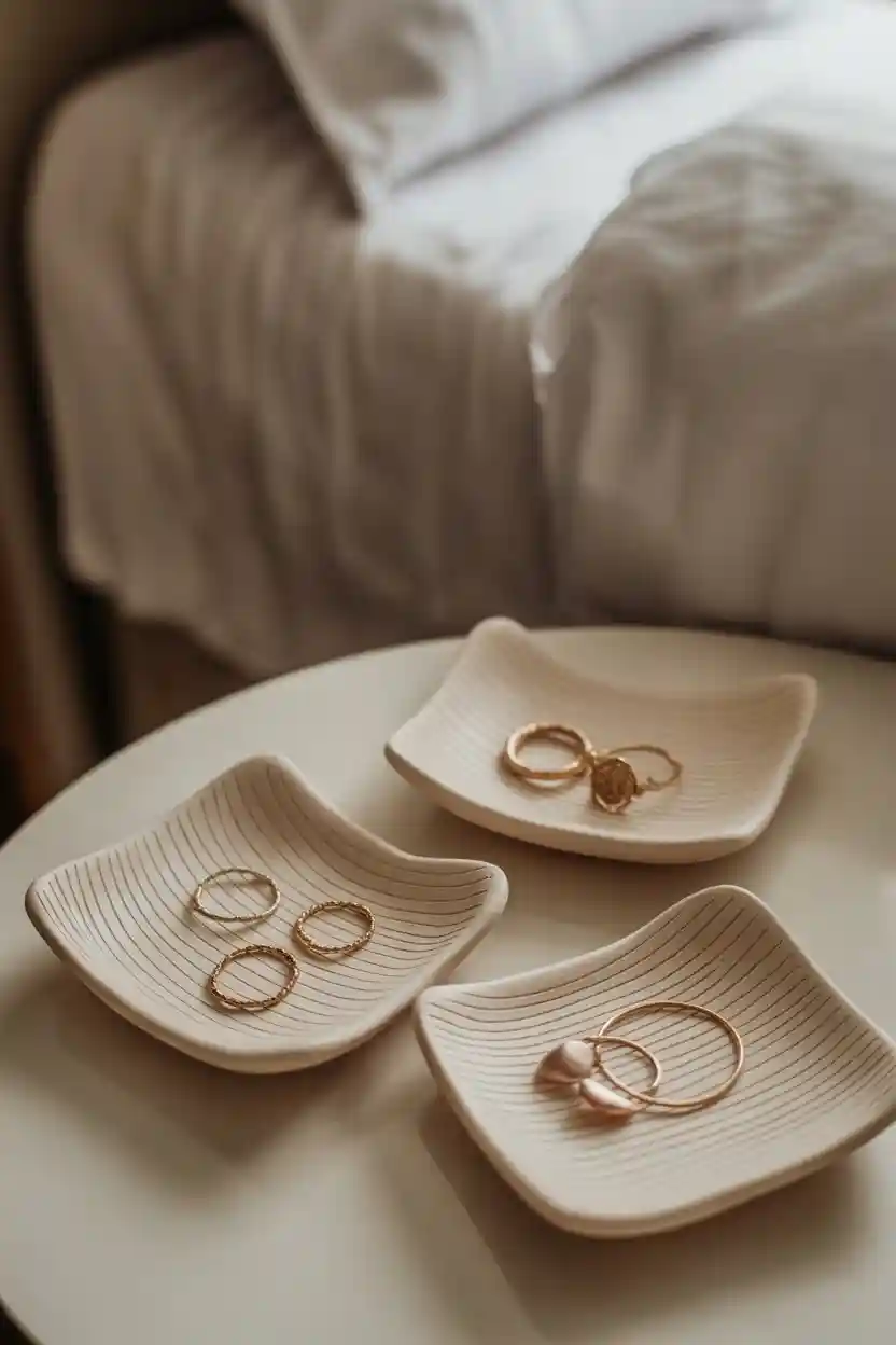 30 Polymer Clay Ideas for Jewelry, Decor, and Gifts 15 Polymer Clay Jewelry Dishes with Hand-Drawn Patterns