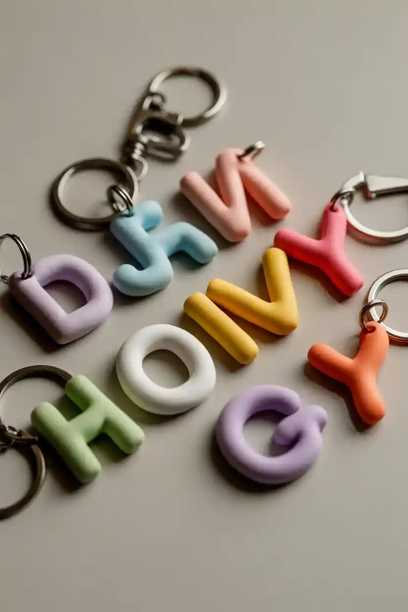 30 Polymer Clay Ideas for Jewelry, Decor, and Gifts 11 Polymer Clay Personalized Name Keychains