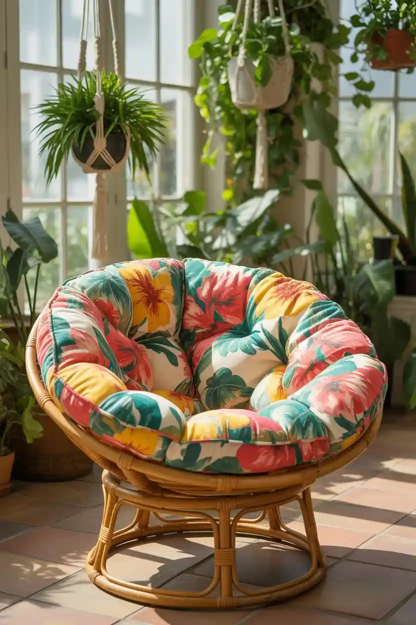 26 Upcycled Chair Ideas 15 Repurposed Papasan Chair with New Cushions and Cover