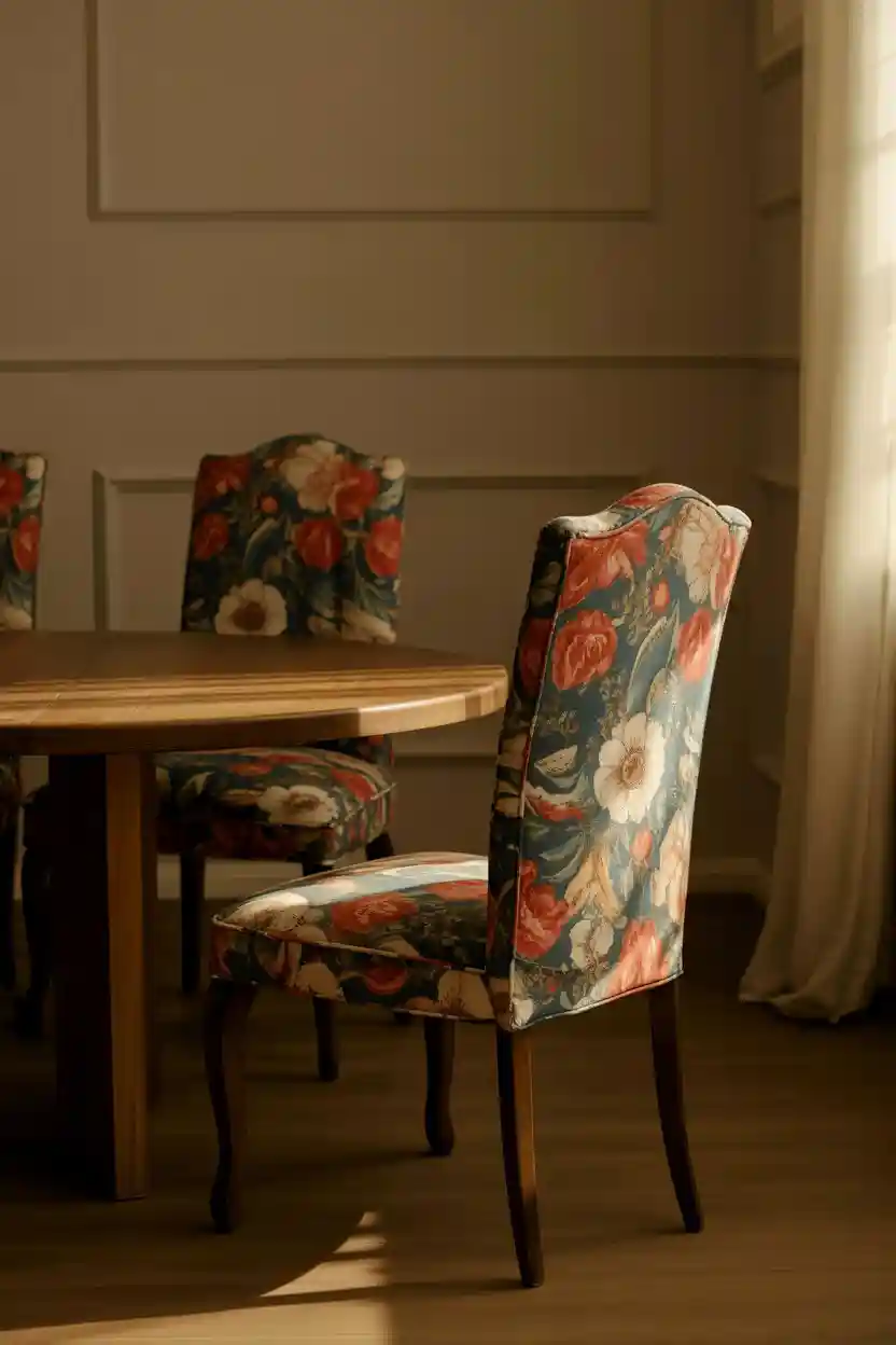 26 Upcycled Chair Ideas 3 Reupholstered Chairs with Patterned Fabrics