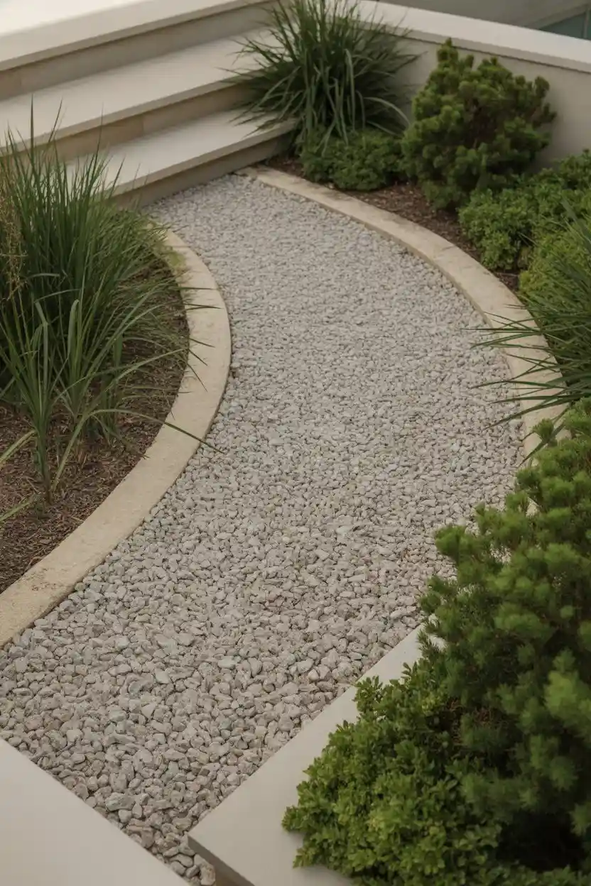 25 Low-Maintenance Minimalist Landscaping Ideas 2 Simple Pea Gravel Walkways