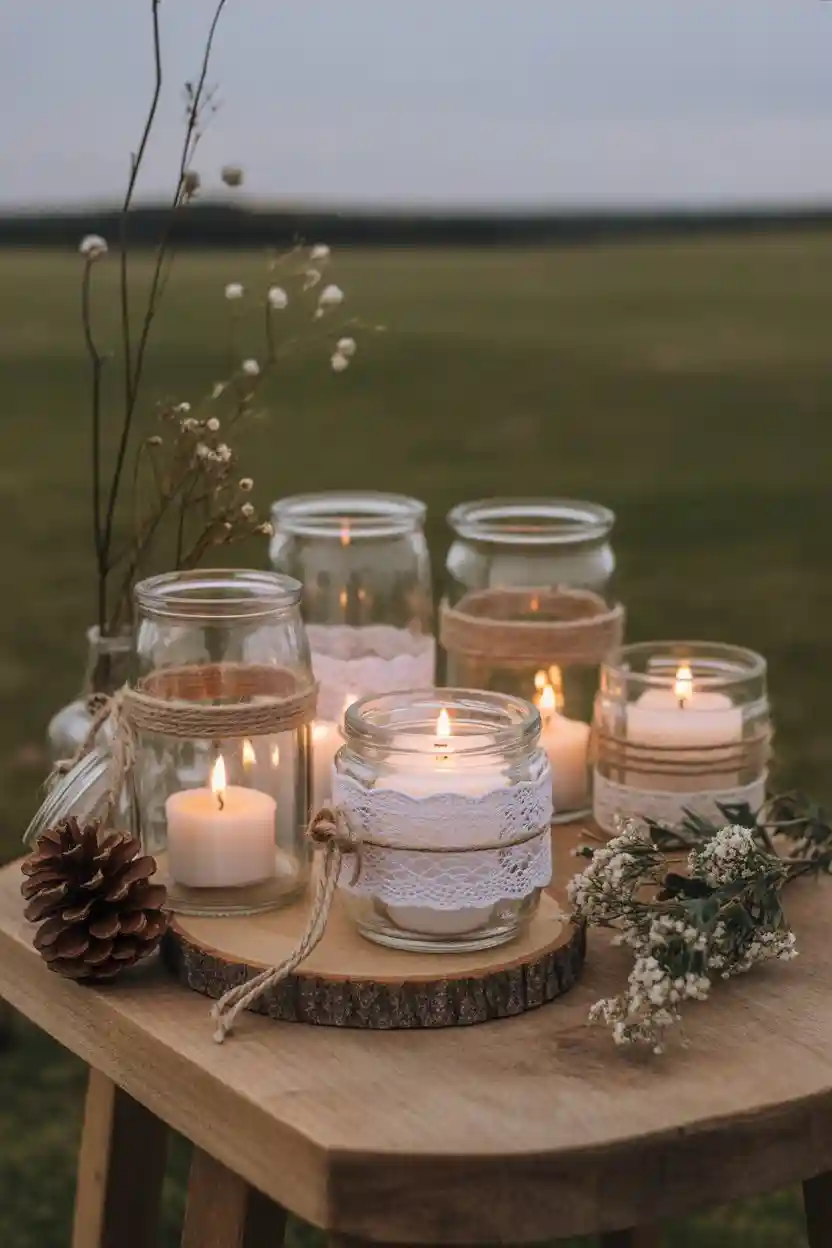 Upcycled Jar Candle Holders