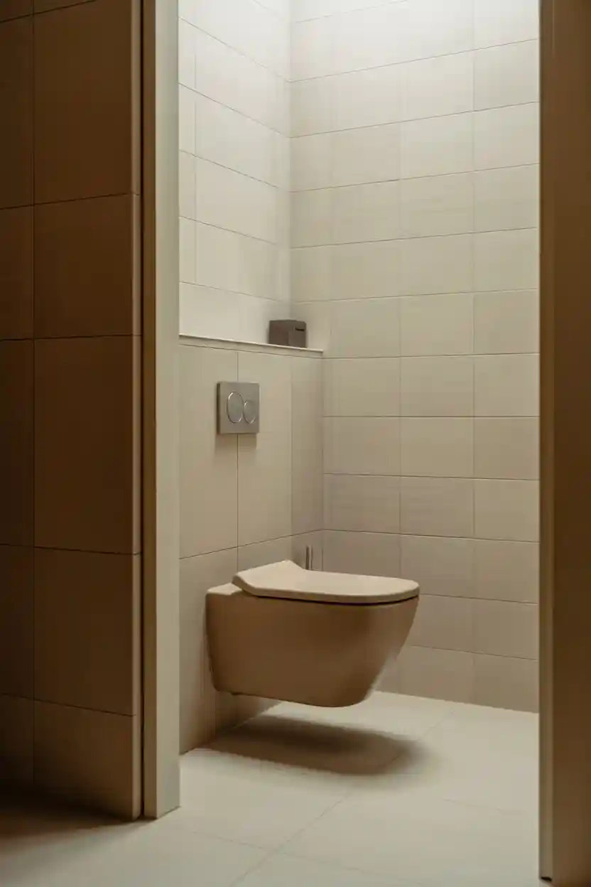 25 Minimalist Bathroom Decor Ideas 6 Wall-Mounted Toilet for Visual Lightness