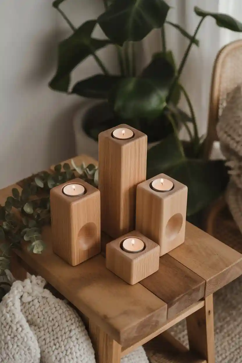 Wooden Candle Holders