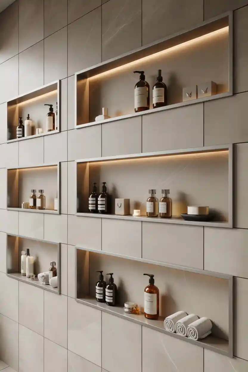 30 Bathroom Storage and Organization Ideas 12 Built-In Wall Niches