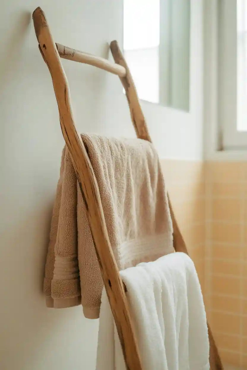 30 Bathroom Storage and Organization Ideas 16 Towel Ladder Rack