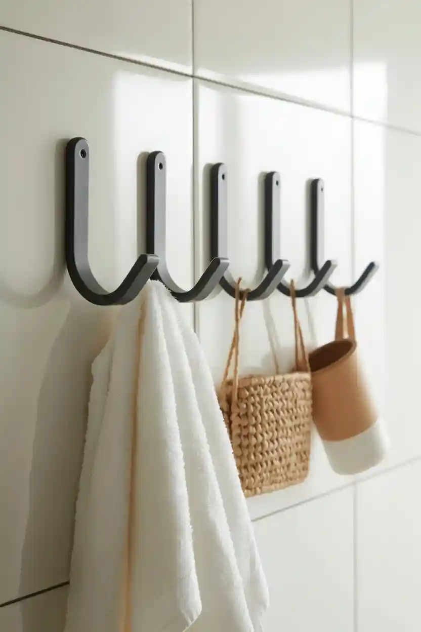 30 Bathroom Storage and Organization Ideas 20 Wall Hooks for Accessories