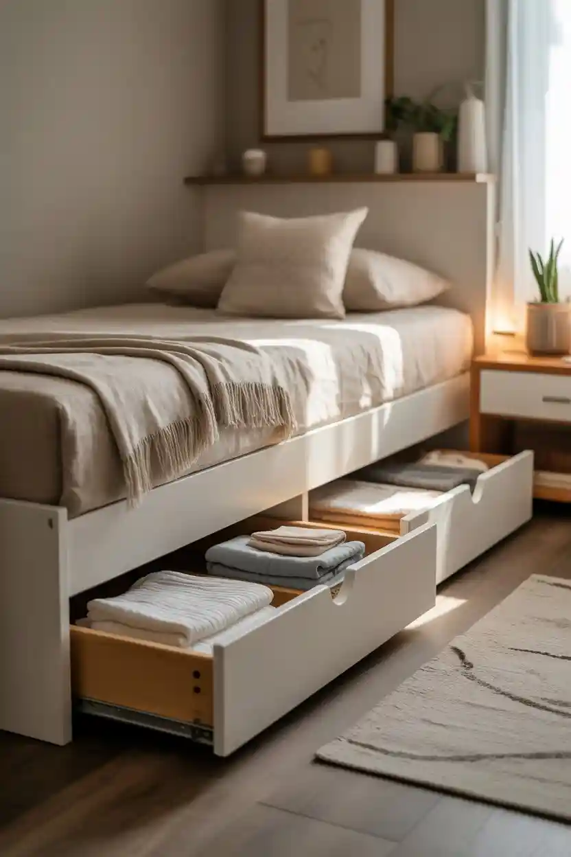 Bedroom Storage Idea Under-Bed Storage Drawers