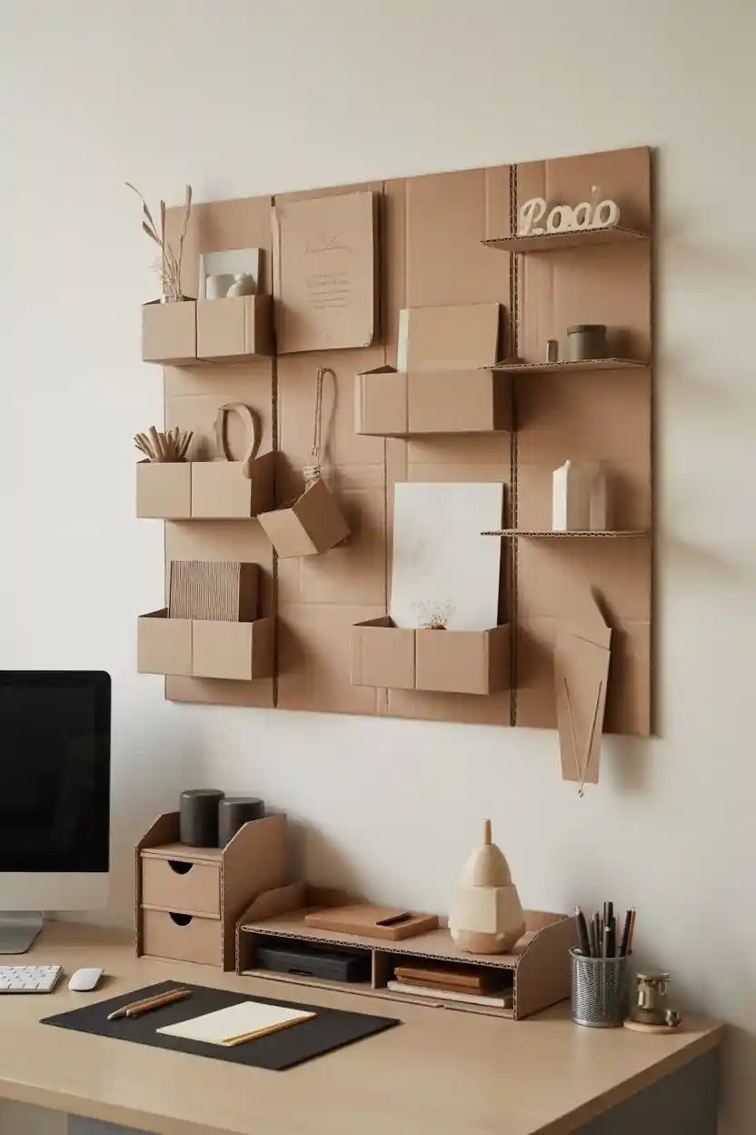 30 Weekend Craft Project Ideas 11 Cardboard Wall Organizer Craft Project
