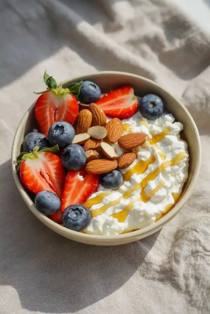 30 Protein-Packed Breakfast Meal Ideas 8 Cottage Cheese and Fruit Protein Bowl