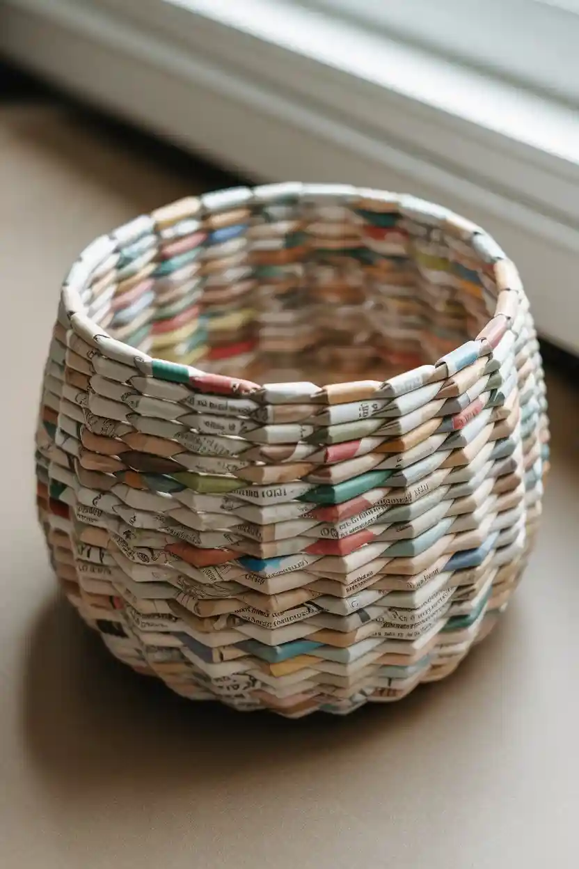 30 Creative Craft Ideas Using Everyday Materials 11 Creative Magazine Strip Baskets