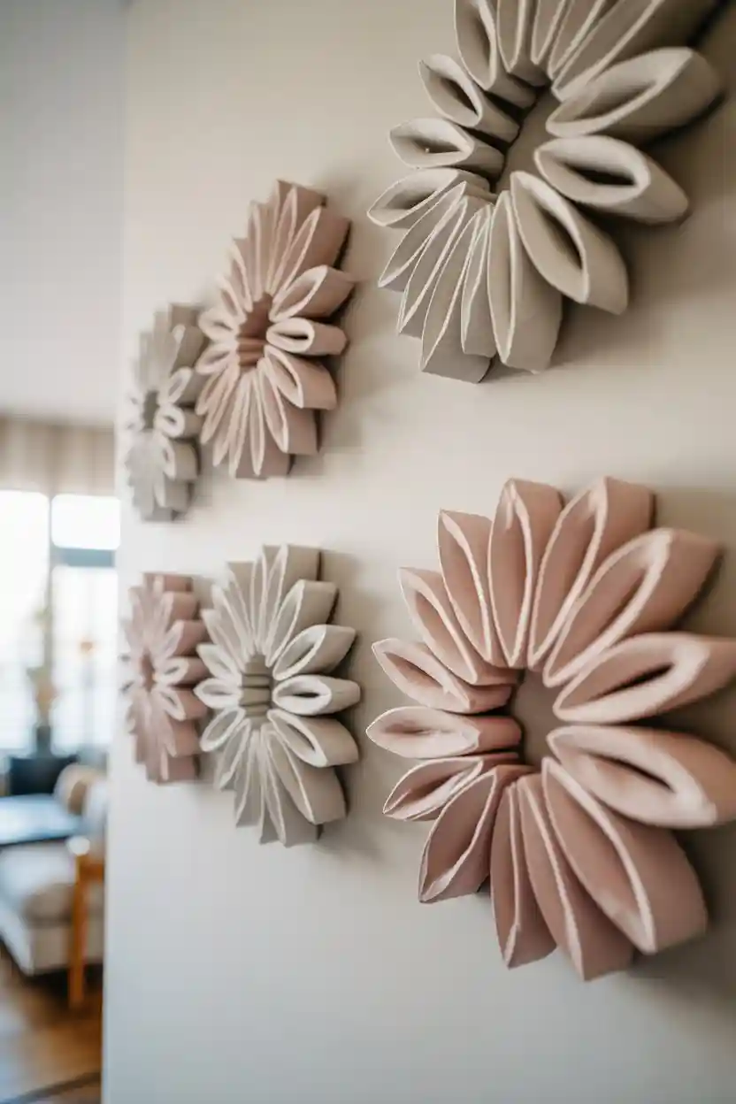 30 Creative Craft Ideas Using Everyday Materials 2 Creative Craft Idea Creative Paper Roll Wall Art