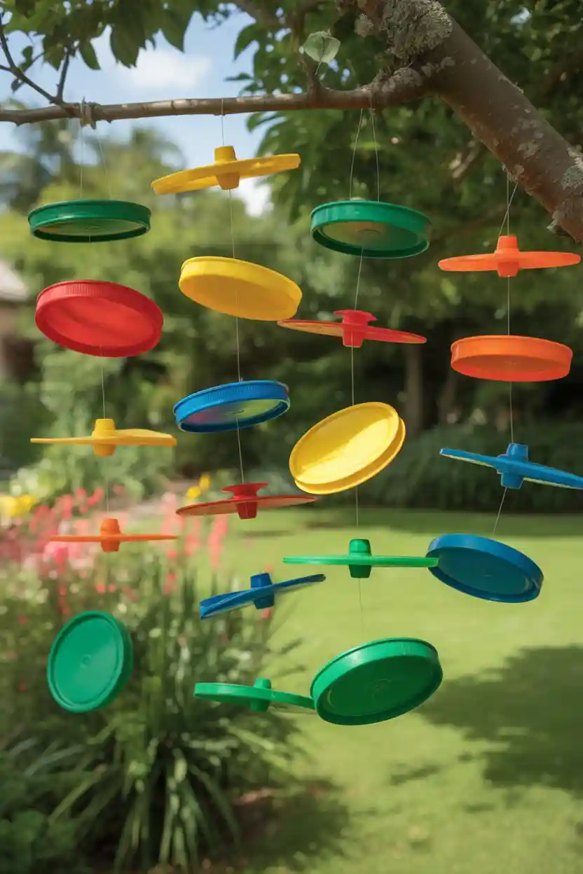 30 Creative Craft Ideas Using Everyday Materials 14 Creative Plastic Lid Wind Spinners