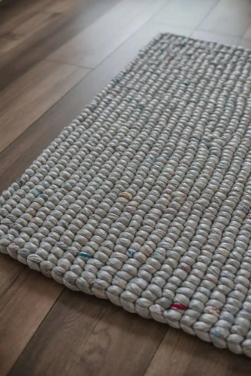 30 Creative Craft Ideas Using Everyday Materials 24 Creative Plastic Bag Yarn Rugs