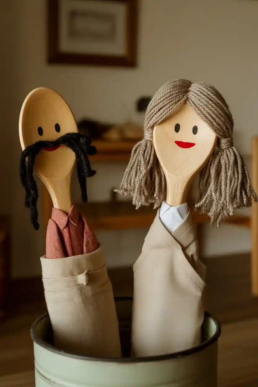 30 Creative Craft Ideas Using Everyday Materials 9 Creative Wooden Spoon Puppets