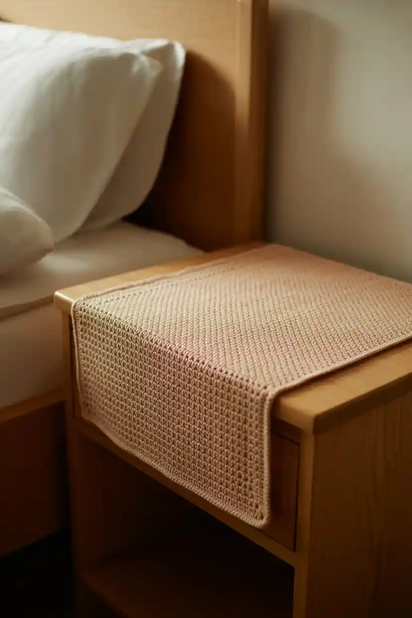 30 Free Crochet Pattern Ideas for Home Decor 29 Crochet Bedside Table Covers