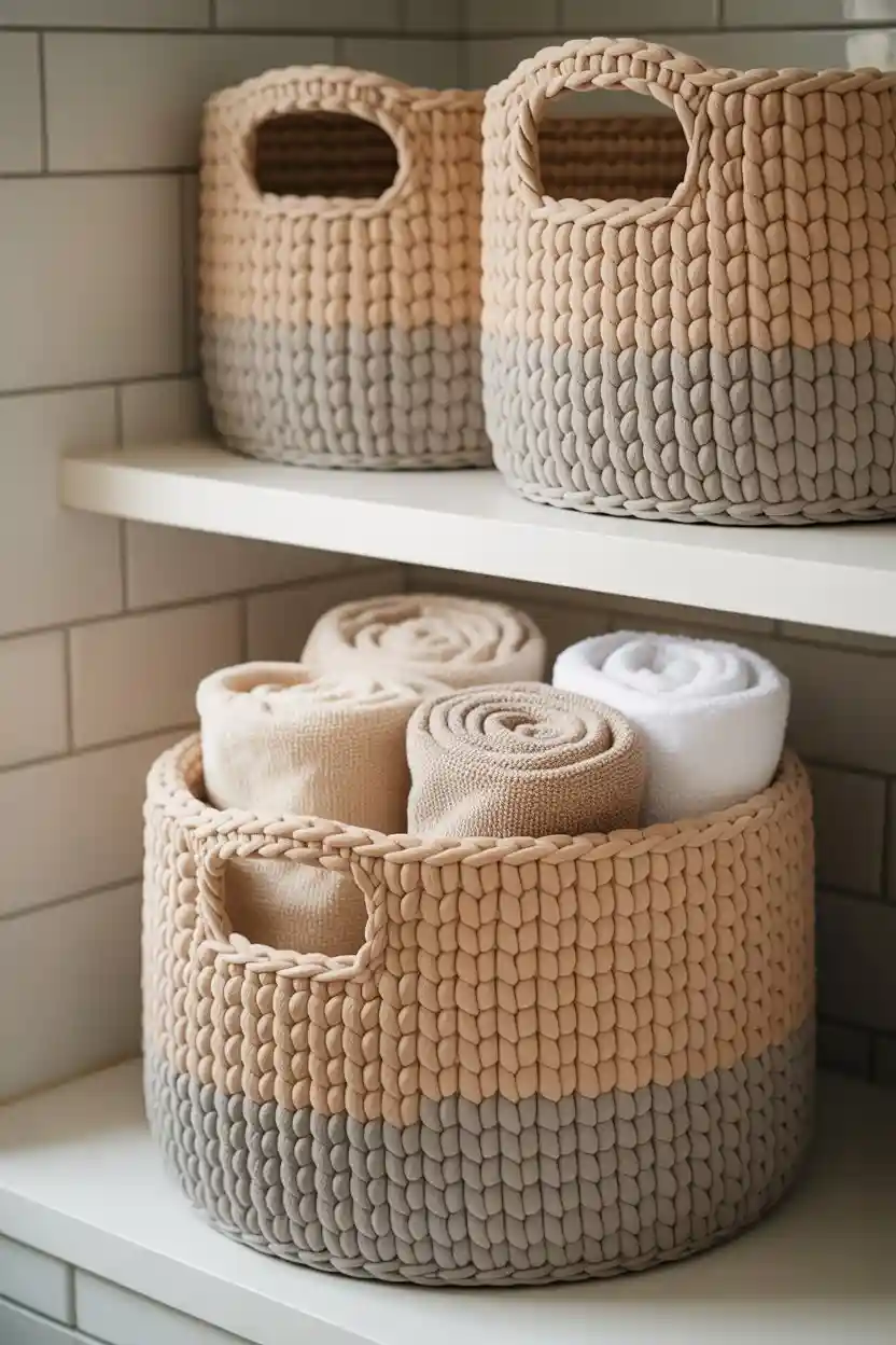 30 Free Crochet Pattern Ideas for Home Decor 14 Crochet Storage Baskets with Handles