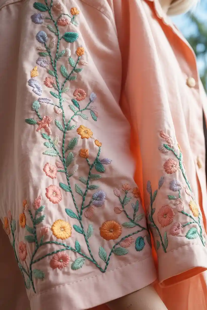 Floral Vine Embroidery Design