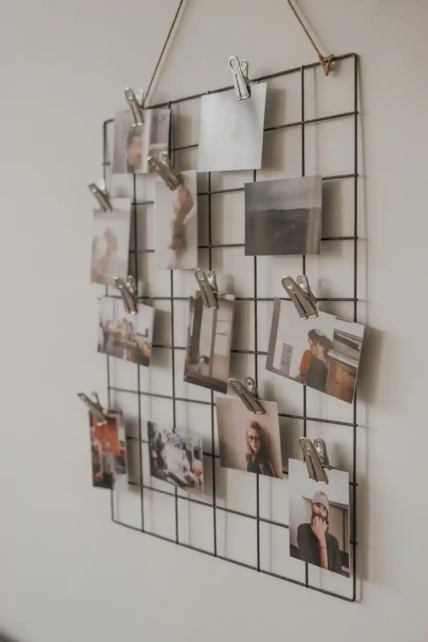 30 Weekend Craft Project Ideas 23 Hanging Photo Grid Craft Project