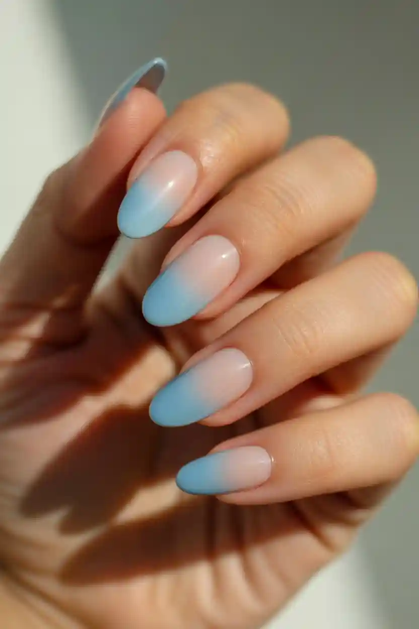 30 Pastel Long Nail Ideas 3 Pastel Blue Gradient Fade