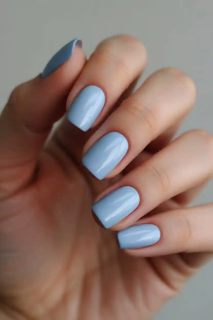 30 Pastel Long Nail Ideas 23 Pastel Blue Minimal Design