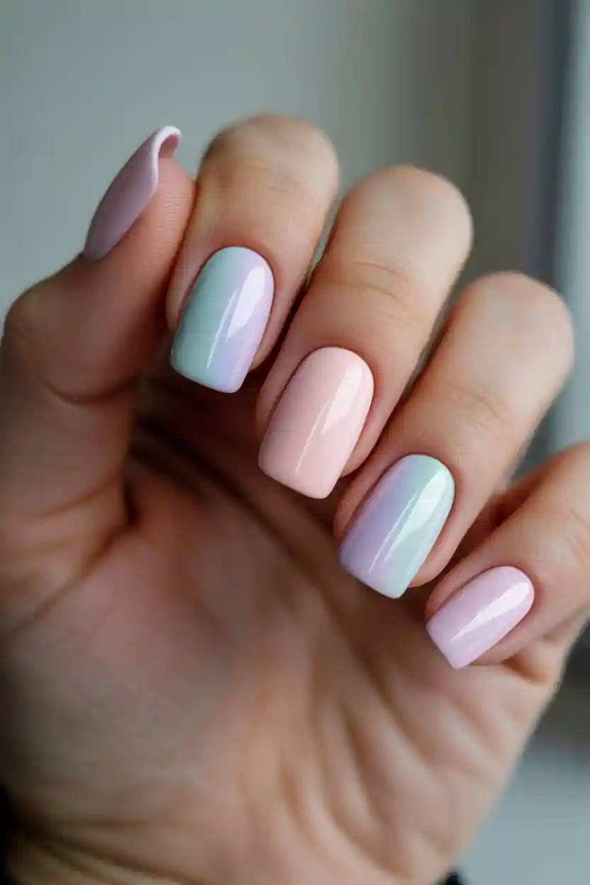 30 Pastel Long Nail Ideas 19 Pastel Chrome Shine