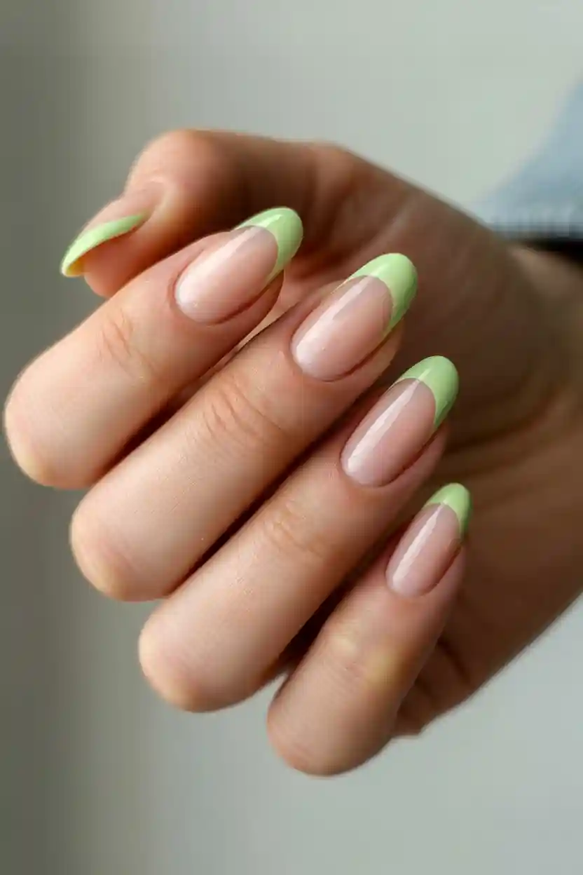 30 Pastel Long Nail Ideas 26 Pastel Green French Tips