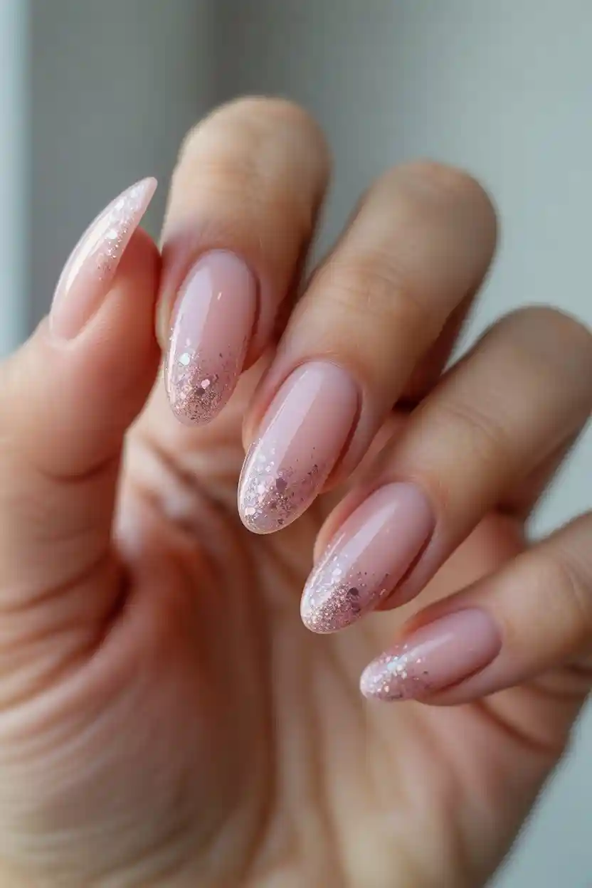 30 Pastel Long Nail Ideas 15 Pastel Pink Glitter Ombre