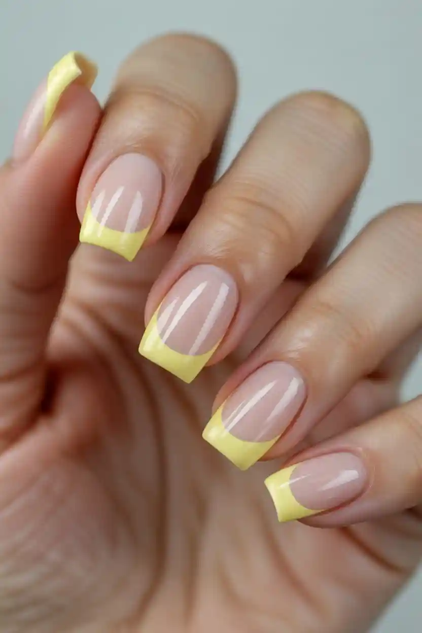 30 Pastel Long Nail Ideas 4 Pastel Yellow French Tip Refresh