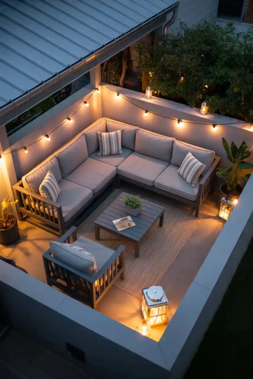 30 Patio Lounge Layouts Ideas 5 Corner Retreat with Double Chaise