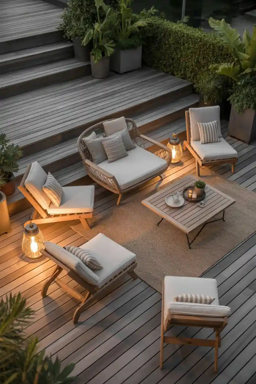 30 Patio Lounge Layouts Ideas 23 Elevated Deck Loungers