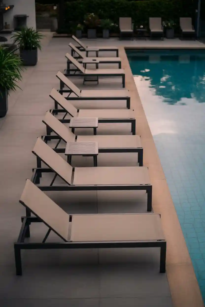30 Patio Lounge Layouts Ideas 14 Linear Poolside Arrangement