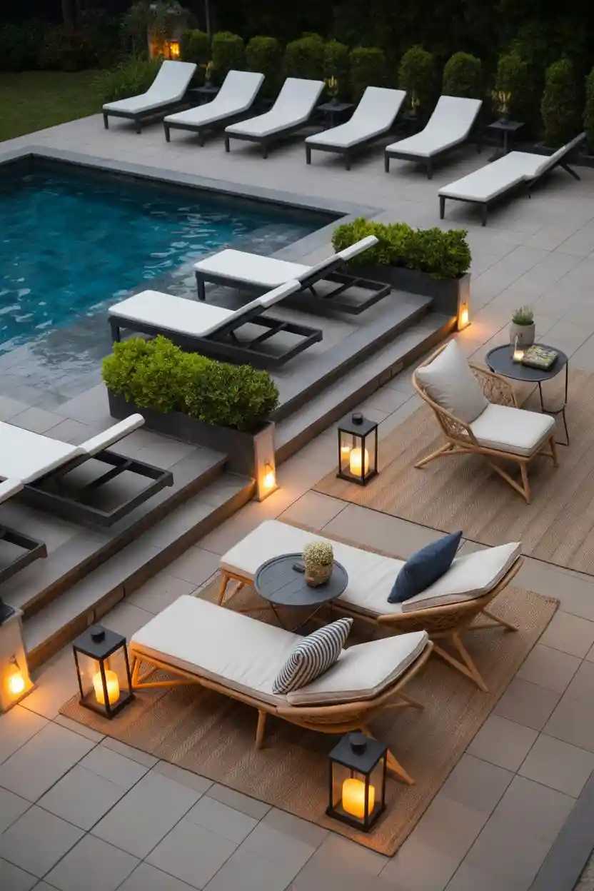 30 Patio Lounge Layouts Ideas 25 Multi-Level Poolside Loungers