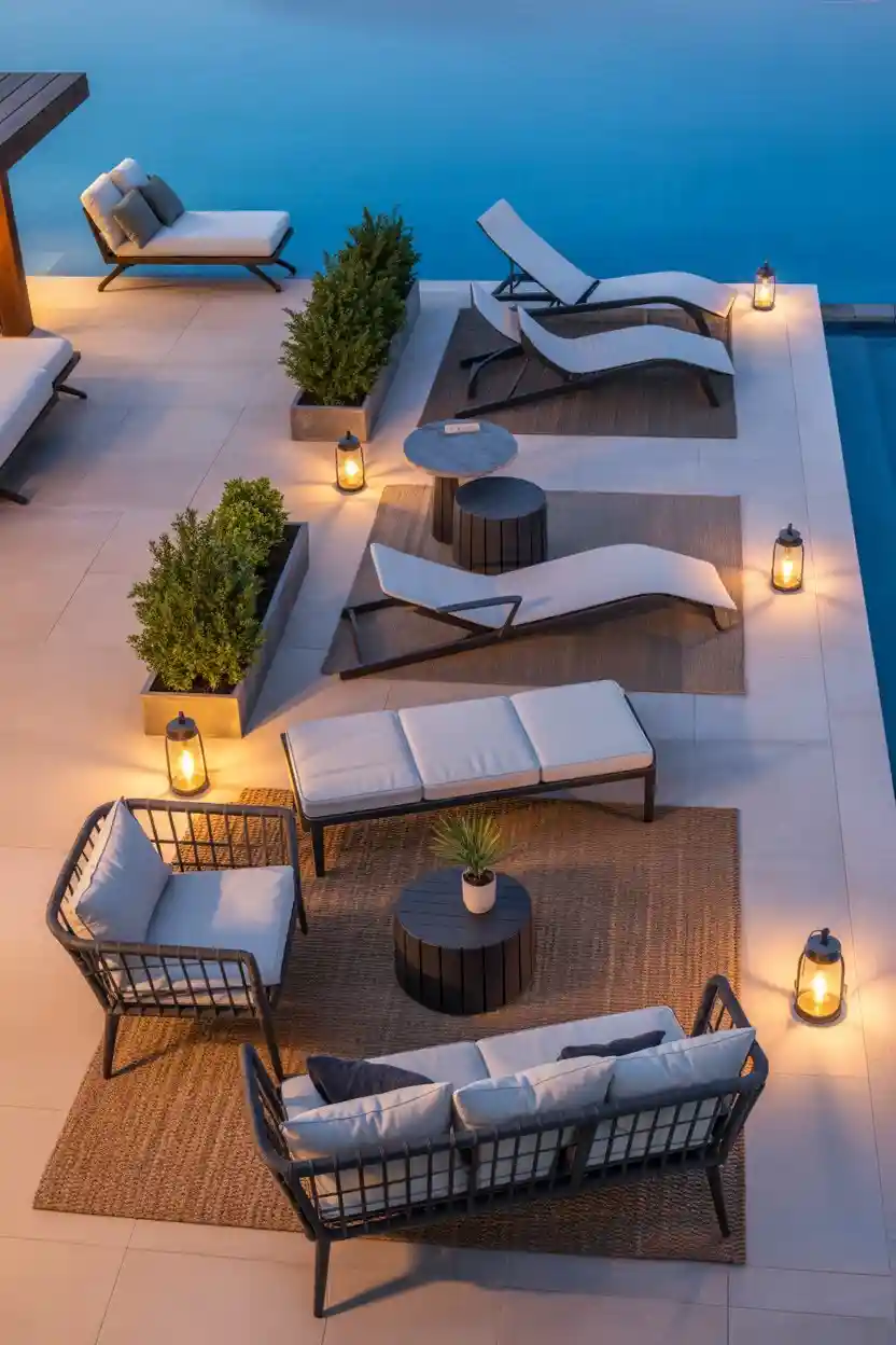 30 Patio Lounge Layouts Ideas 31 Poolside Floating Pods