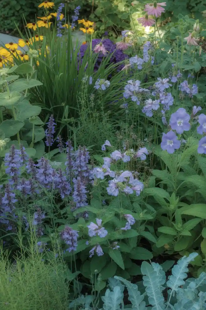 30 Perennial Flower Bed Ideas 12 Late Spring Lavender and Blue Bed
