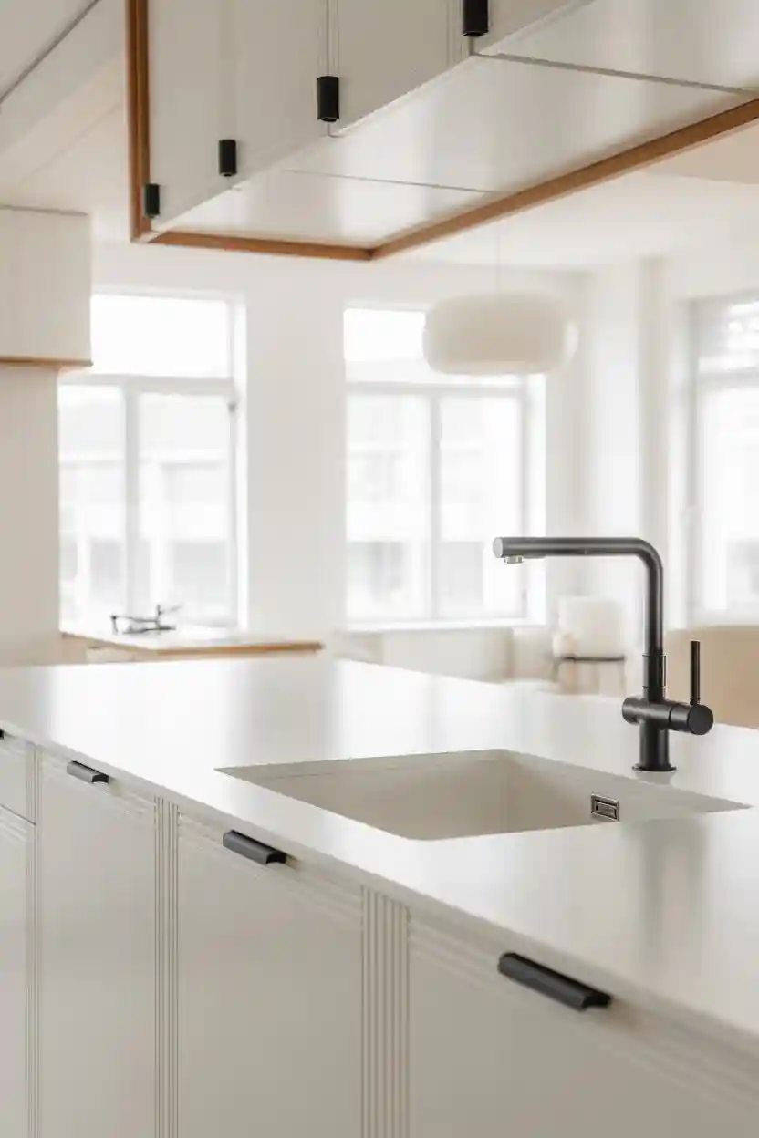 Matte Black Fixtures for Contrast