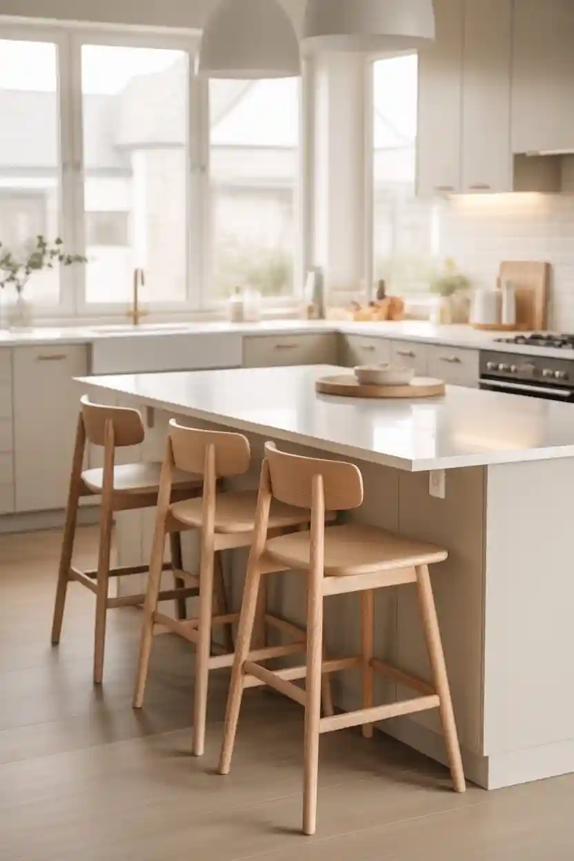 Scandinavian Kitchen Island with Seating