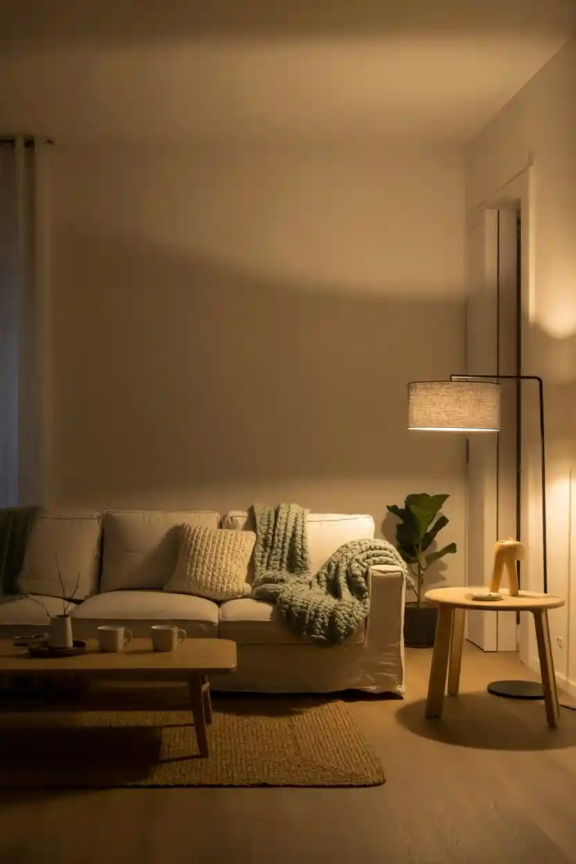 30 Scandinavian Living Room Decor Ideas 10 Soft Lighting for a Relaxed Mood