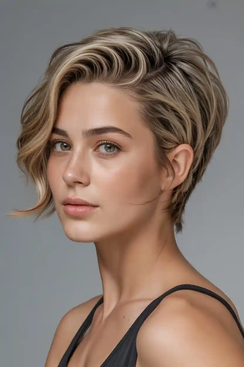 Short Haircut with Volume at Crown