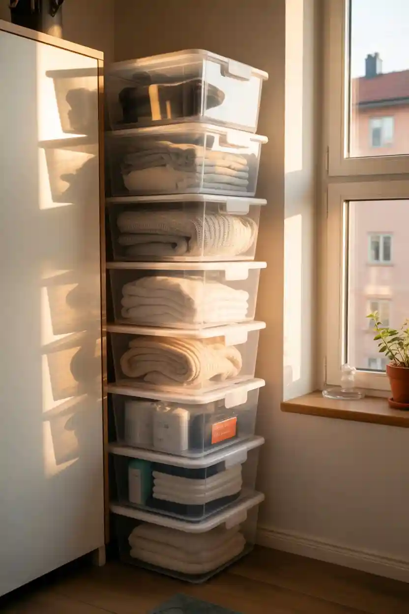 30 Small Apartment Storage Ideas 10 Stackable Storage Bins
