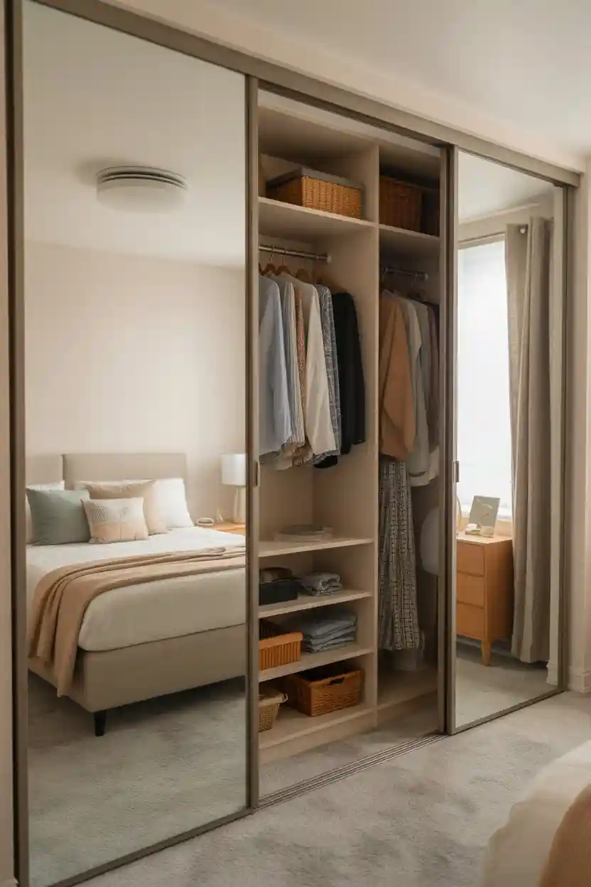 30 Small Bedroom Closet Organization Ideas 25 Incorporate Mirrored Doors
