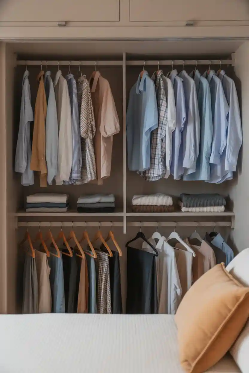 30 Small Bedroom Closet Organization Ideas 2 Small Bedroom Closet Organization Idea Install Double Hanging Rods