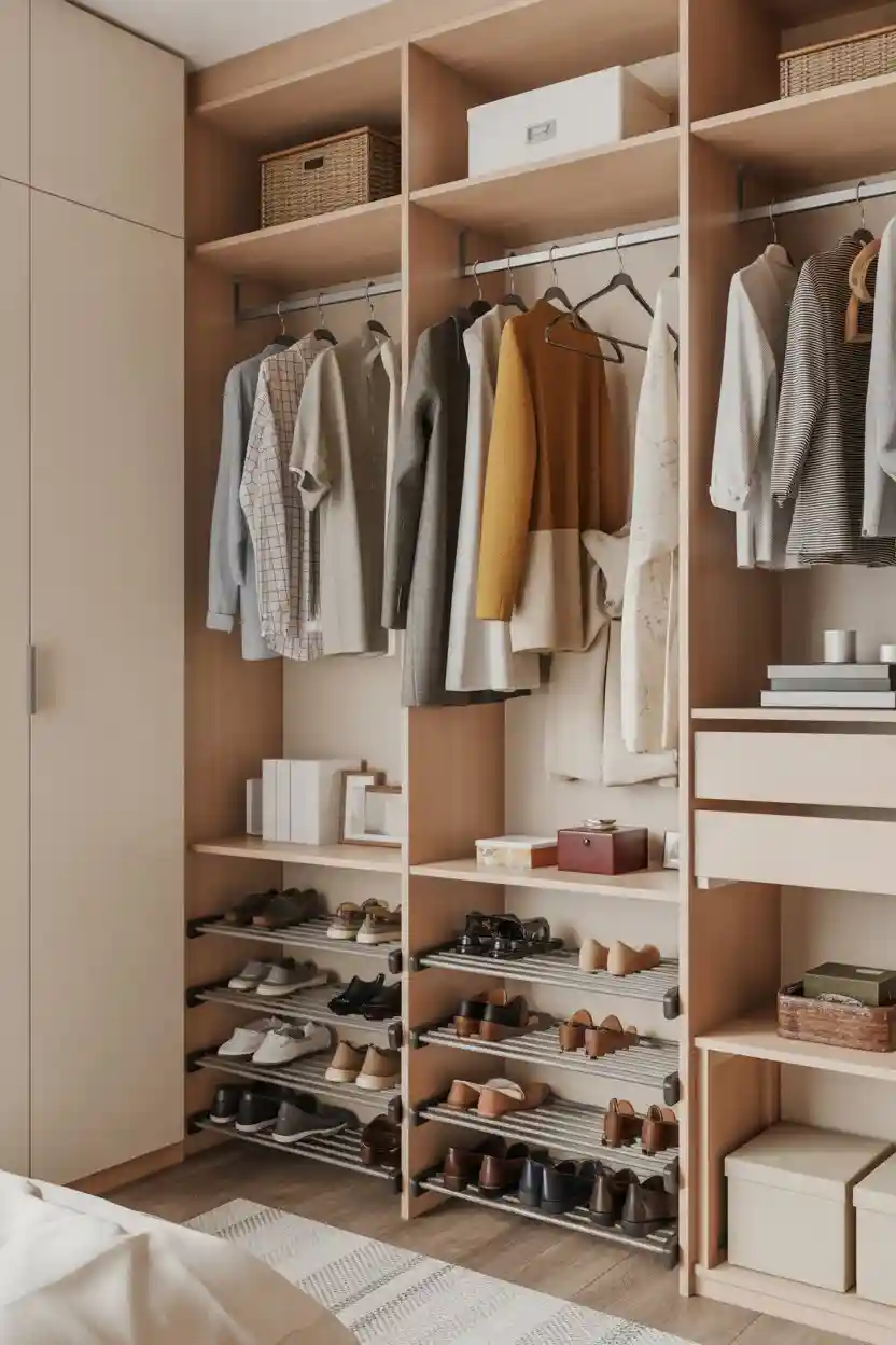 30 Small Bedroom Closet Organization Ideas 12 Install Shoe Racks