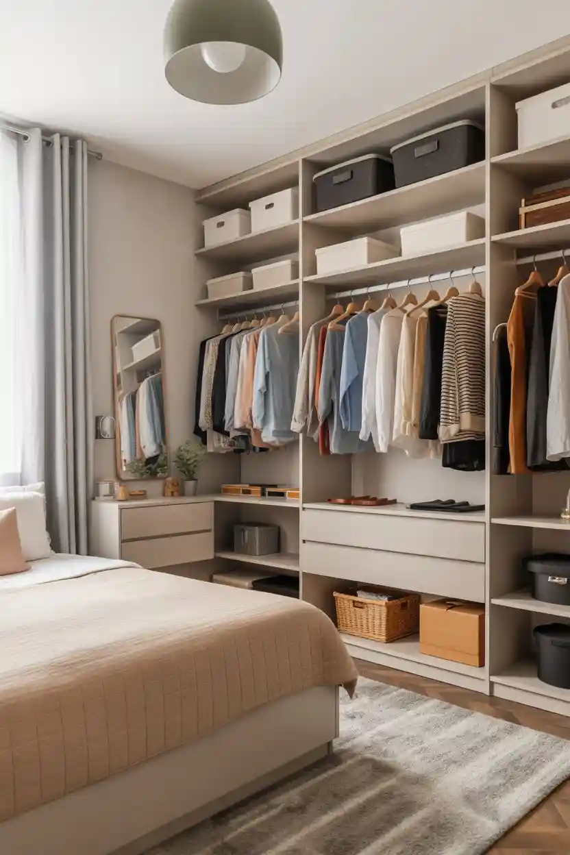 30 Small Bedroom Closet Organization Ideas 7 Turn a Bedroom into a Walk-In Closet