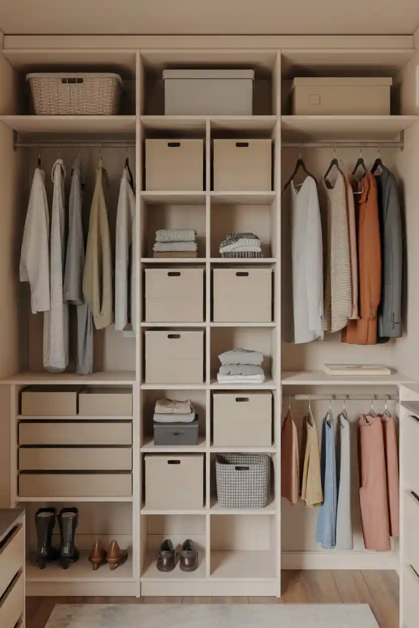 30 Small Bedroom Closet Organization Ideas 30 Use Stackable Storage Cubes
