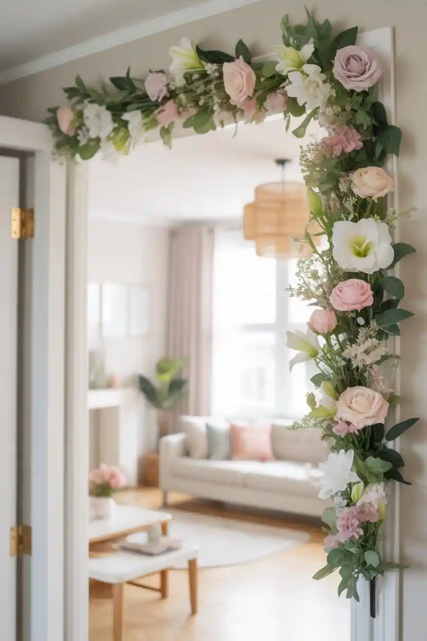 Fresh Floral Door Frame Accent