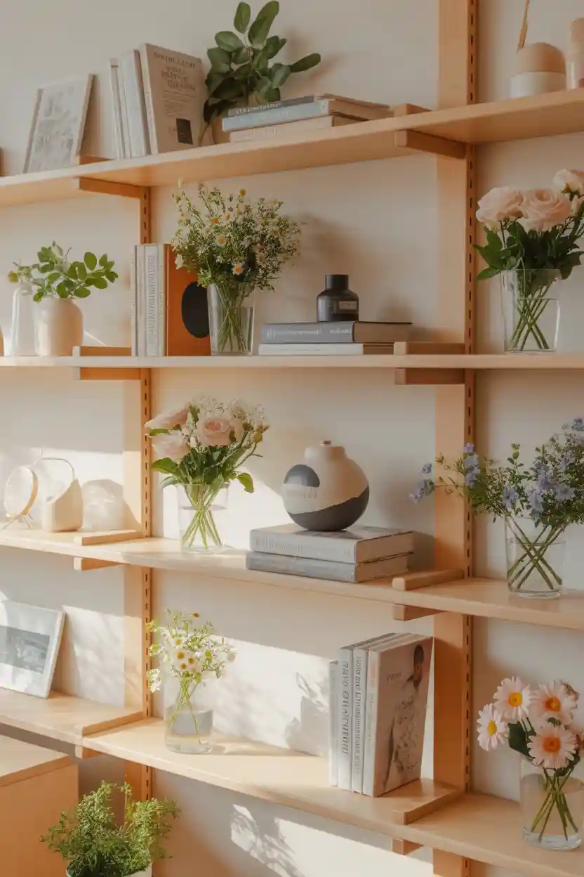 Fresh Floral Shelf Styling