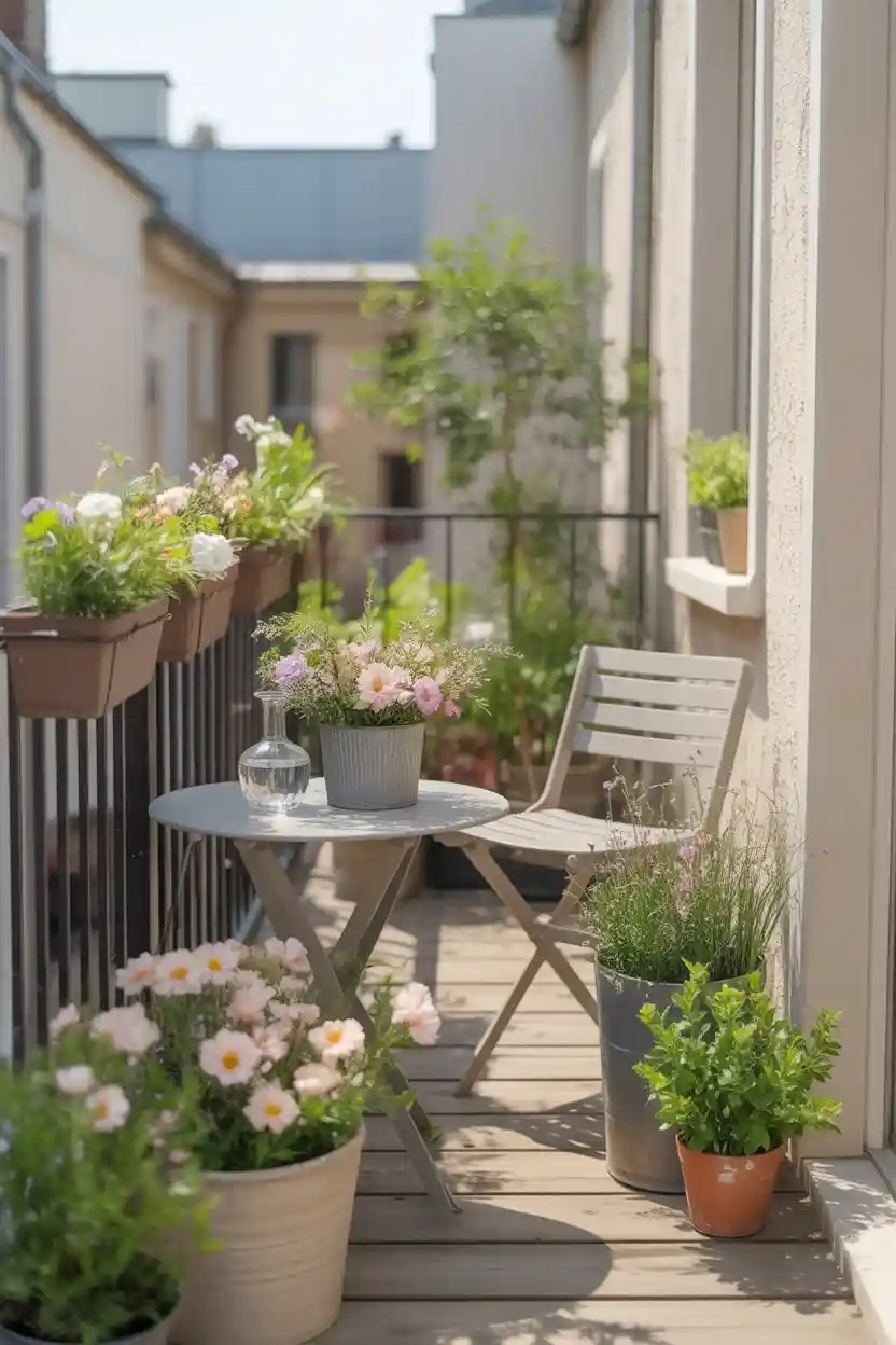 Fresh Flower Balcony Decor