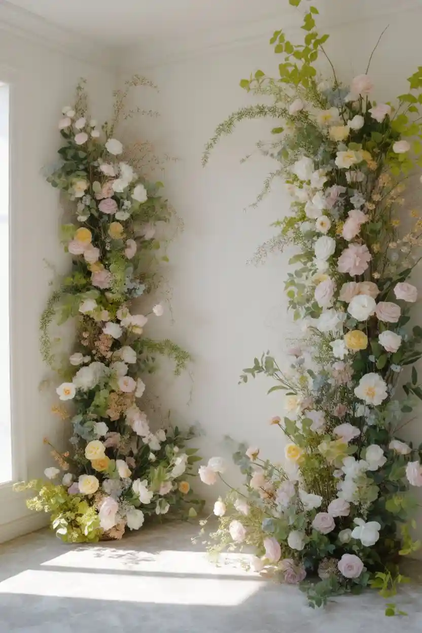 Fresh Flower Wall Corner Installation