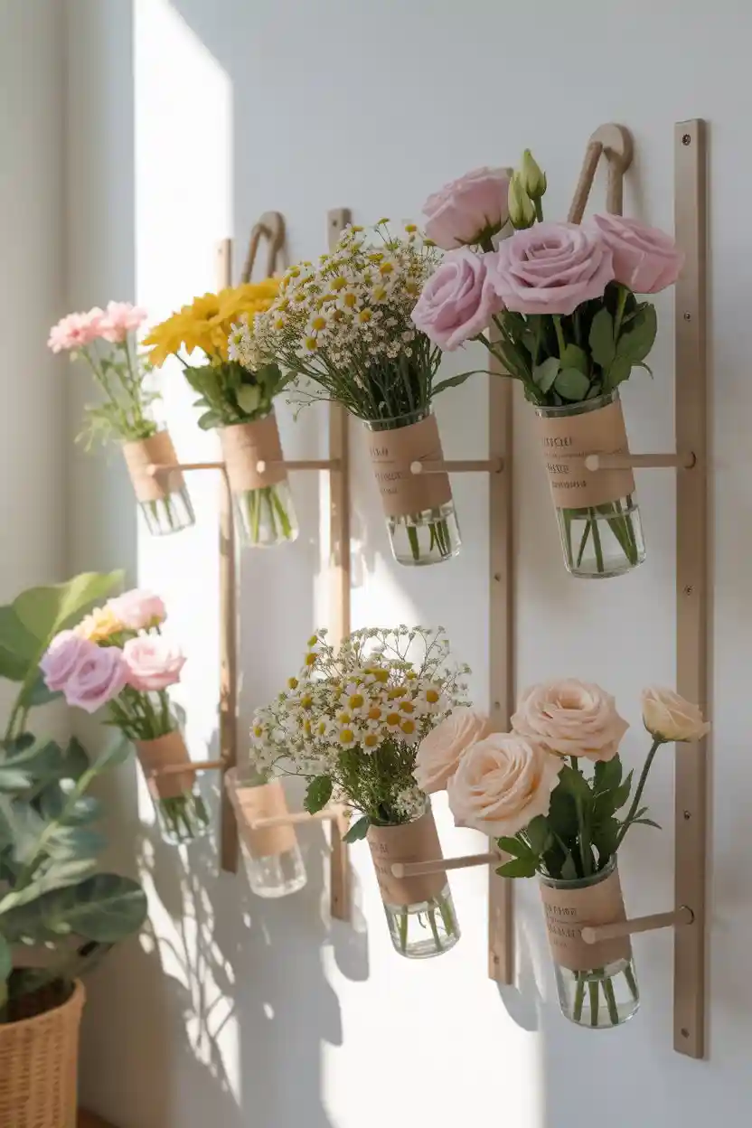 Fresh Flower Wall Hooks Display